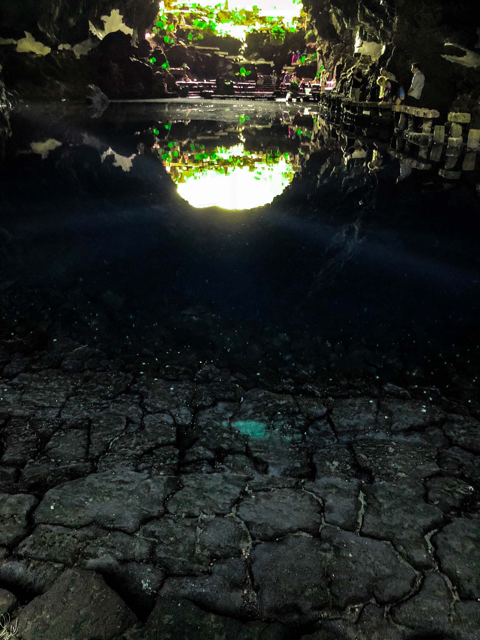 lake pool in los jameos del agua in the cave